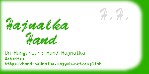 hajnalka hand business card